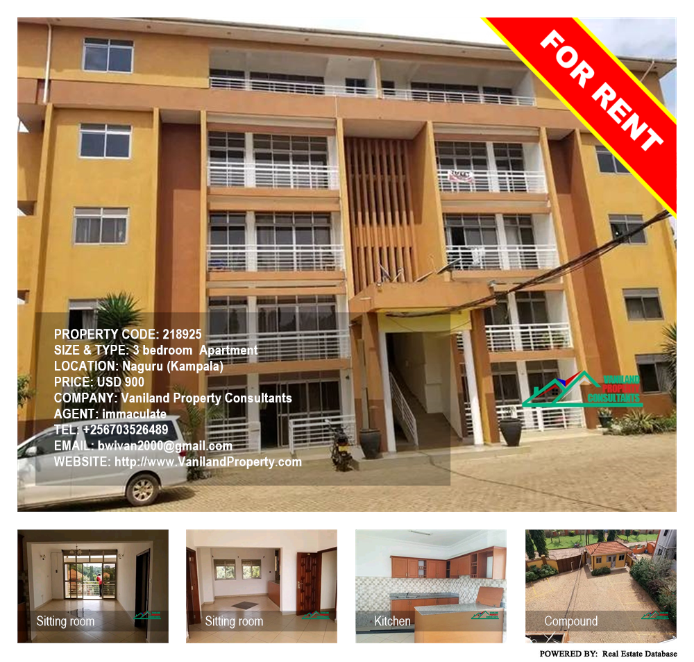 3 bedroom Apartment  for rent in Naguru Kampala Uganda, code: 218925