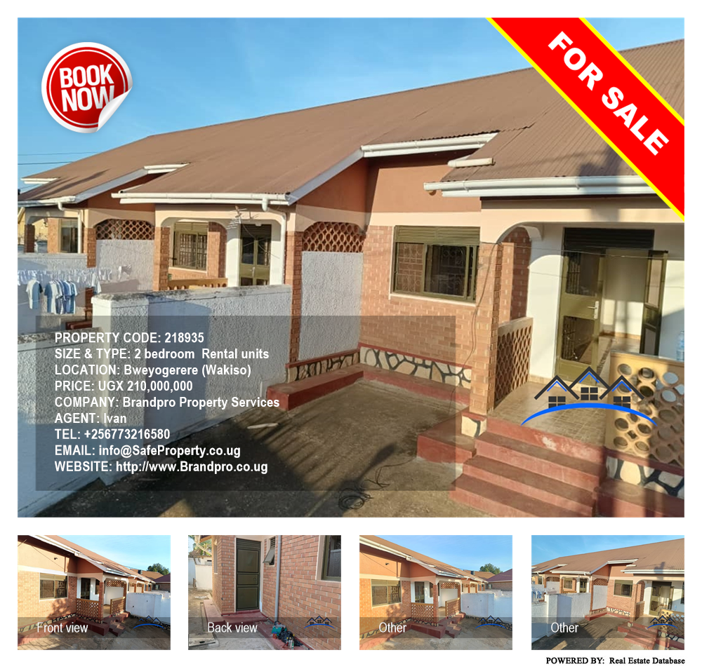 2 bedroom Rental units  for sale in Bweyogerere Wakiso Uganda, code: 218935