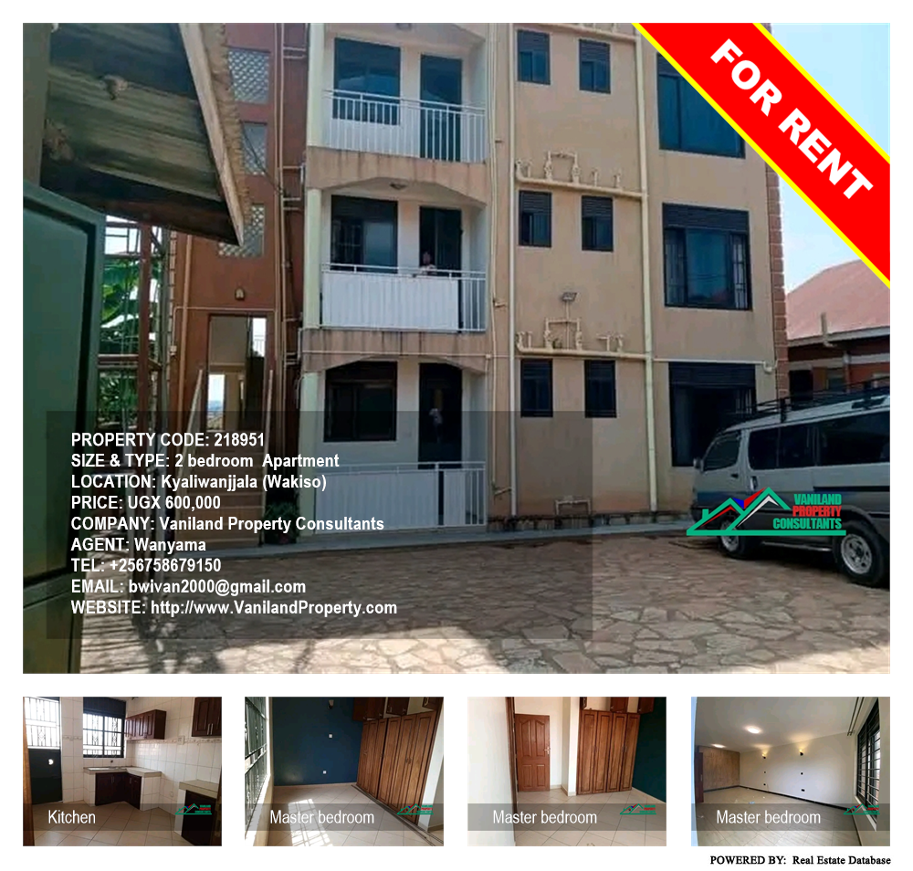 2 bedroom Apartment  for rent in Kyaliwanjjala Wakiso Uganda, code: 218951