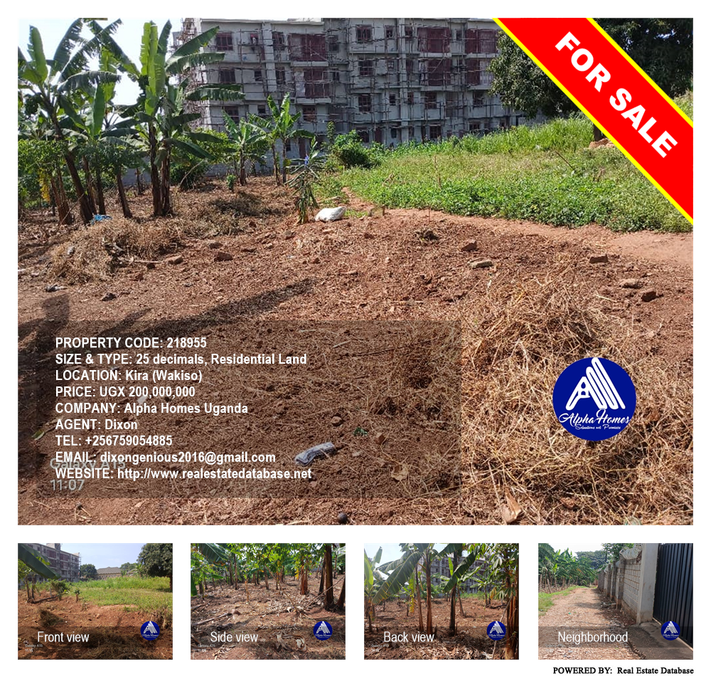 Residential Land  for sale in Kira Wakiso Uganda, code: 218955