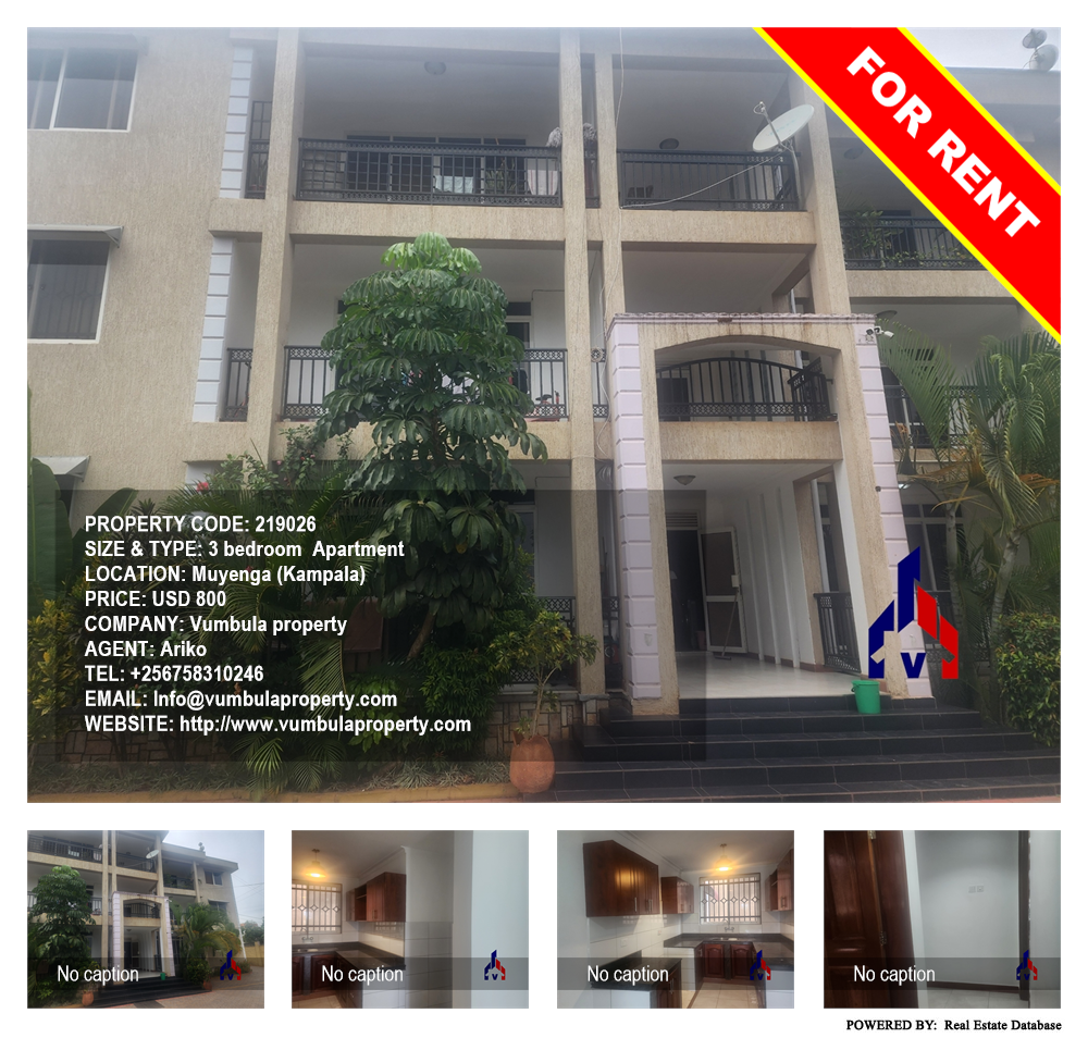 3 bedroom Apartment  for rent in Muyenga Kampala Uganda, code: 219026