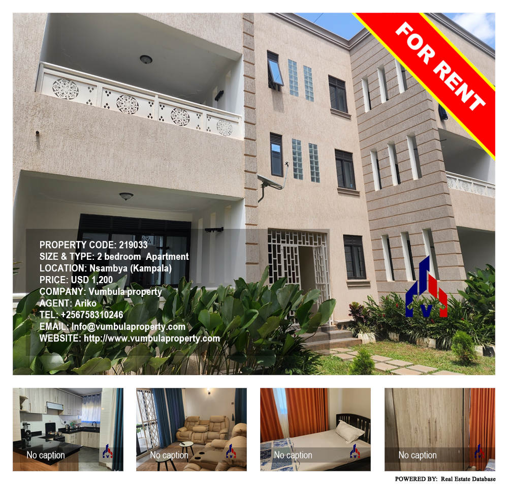 2 bedroom Apartment  for rent in Nsambya Kampala Uganda, code: 219033