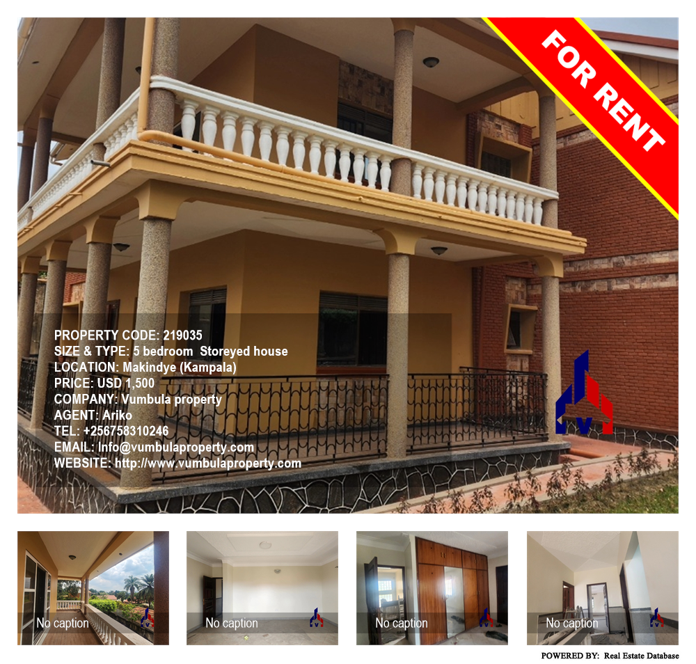 5 bedroom Storeyed house  for rent in Makindye Kampala Uganda, code: 219035