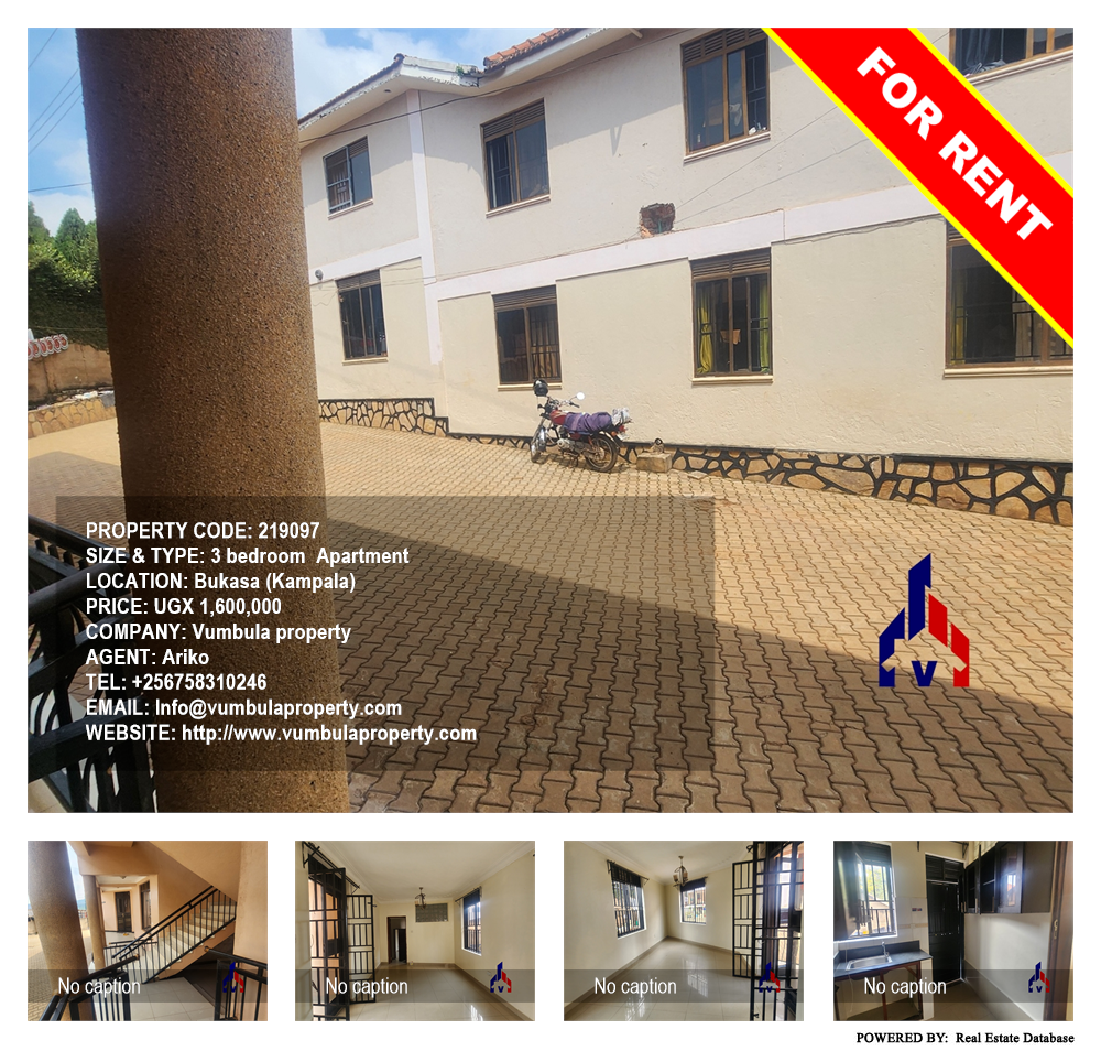 3 bedroom Apartment  for rent in Bukasa Kampala Uganda, code: 219097