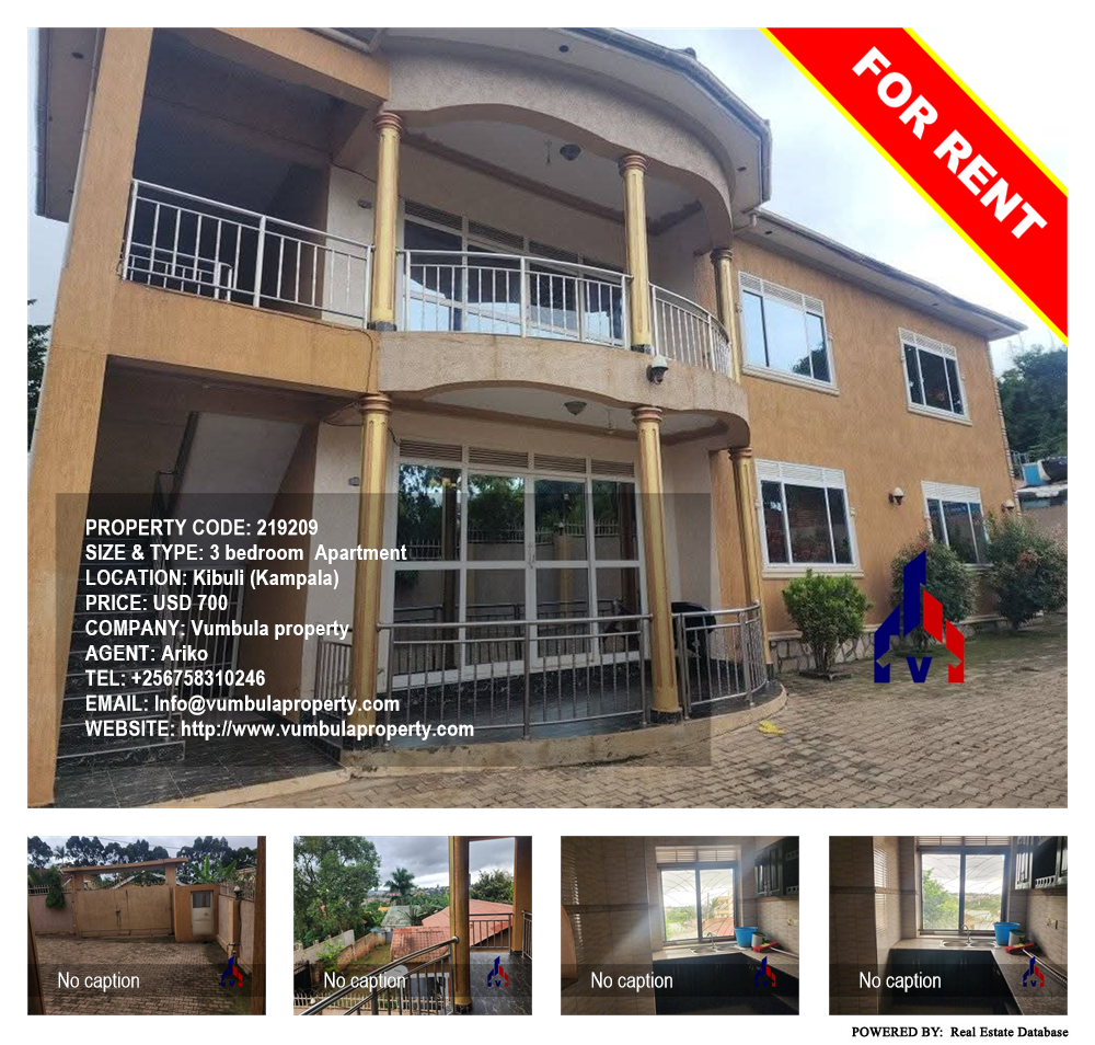 3 bedroom Apartment  for rent in Kibuli Kampala Uganda, code: 219209