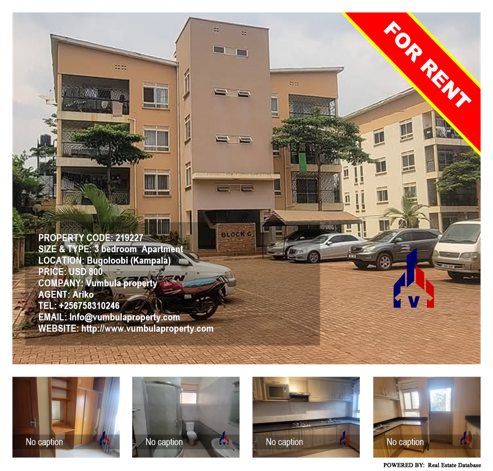 3 bedroom Apartment  for rent in Bugoloobi Kampala Uganda, code: 219227