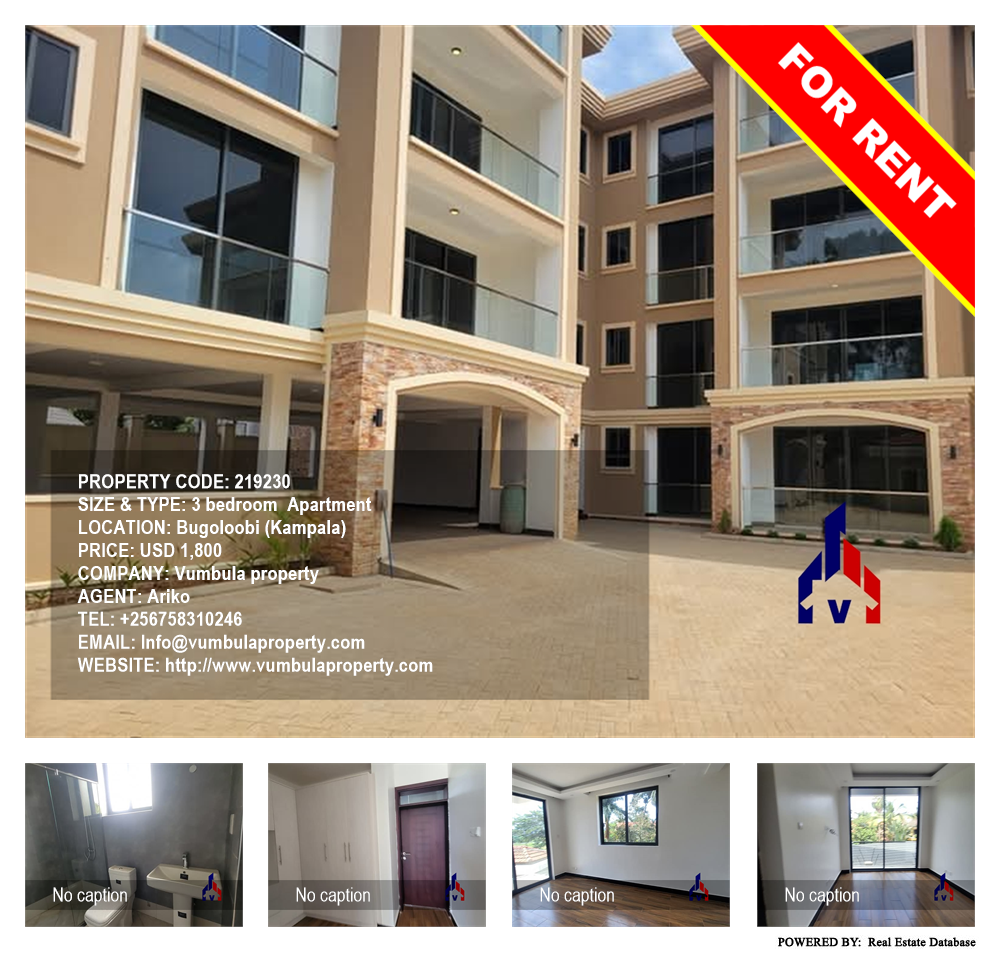 3 bedroom Apartment  for rent in Bugoloobi Kampala Uganda, code: 219230