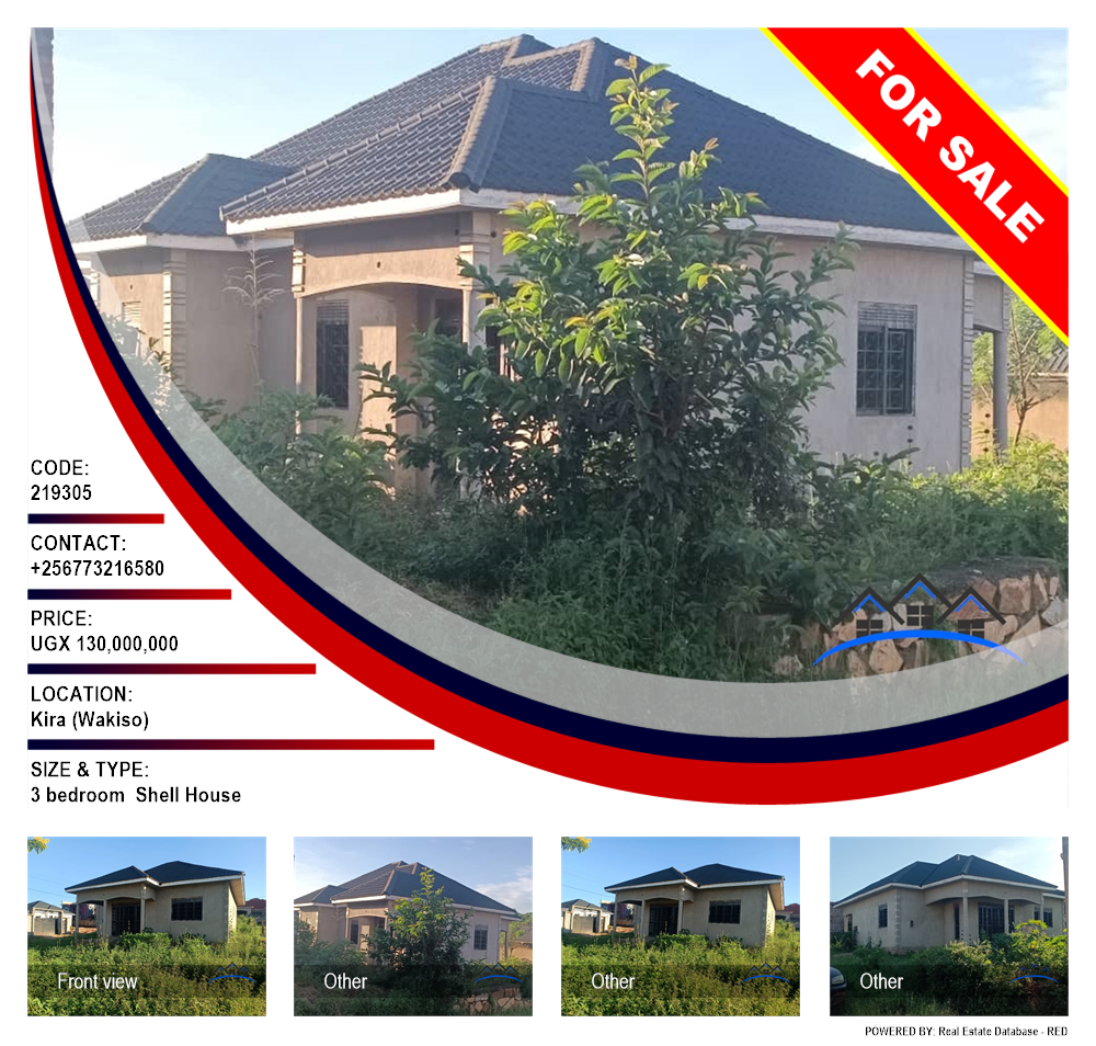 3 bedroom Shell House  for sale in Kira Wakiso Uganda, code: 219305