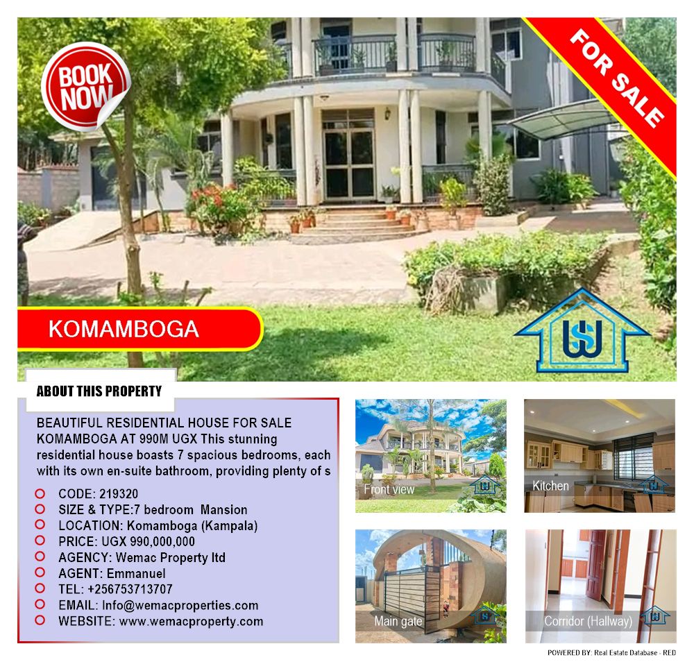 7 bedroom Mansion  for sale in Komamboga Kampala Uganda, code: 219320