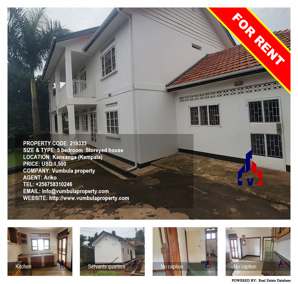 5 bedroom Storeyed house  for rent in Kansanga Kampala Uganda, code: 219333