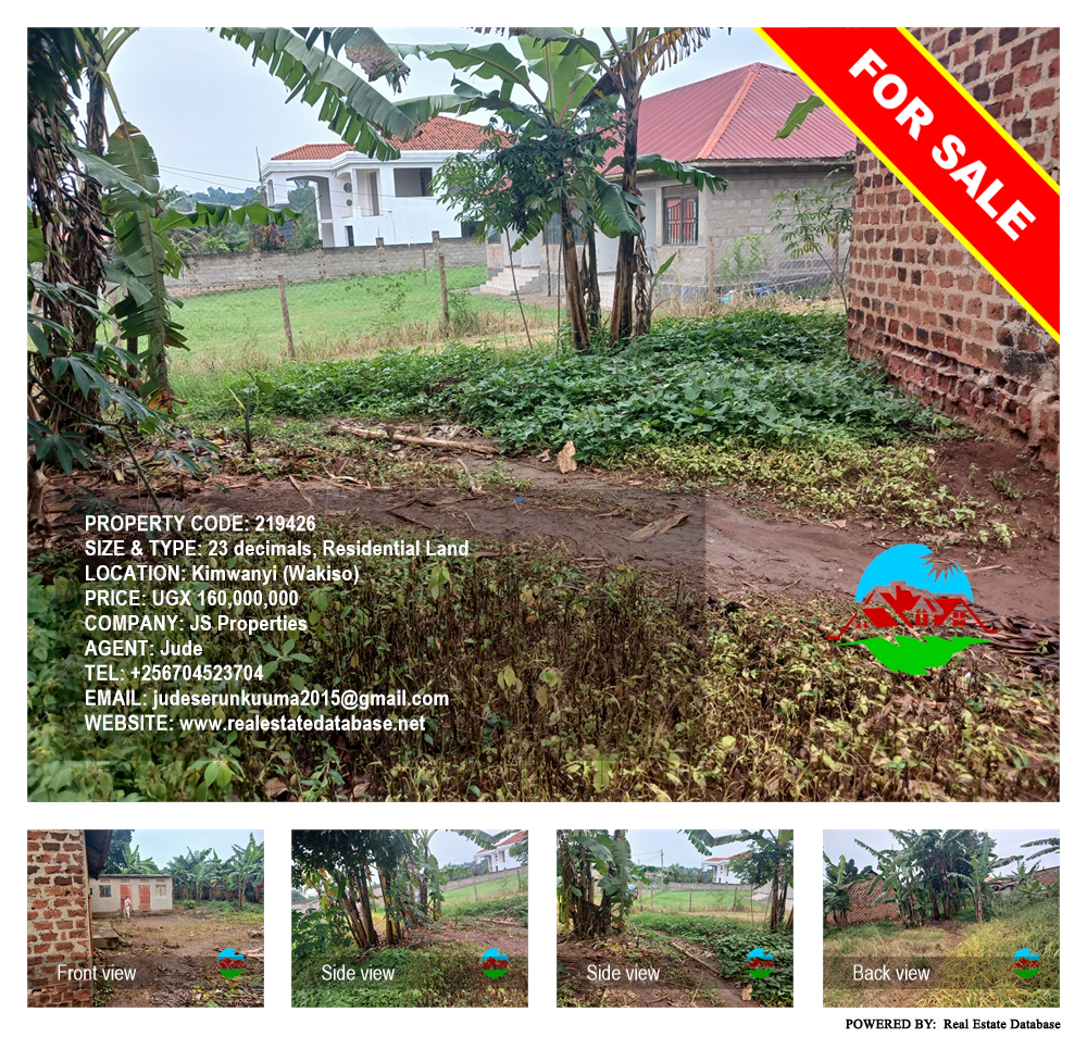 Residential Land  for sale in Kimwanyi Wakiso Uganda, code: 219426