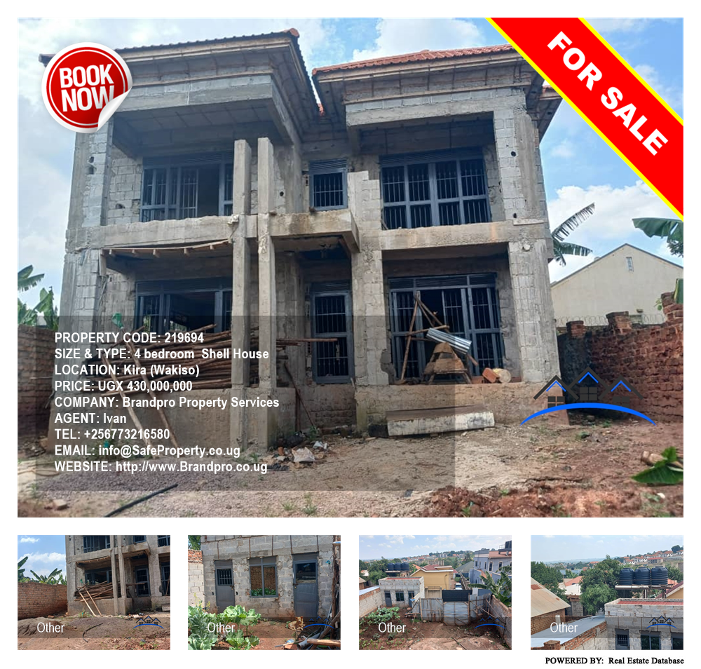 4 bedroom Shell House  for sale in Kira Wakiso Uganda, code: 219694