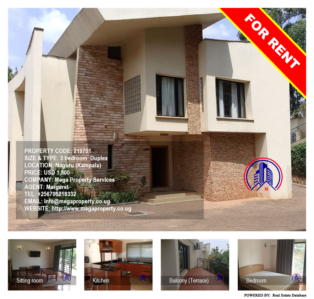 3 bedroom Duplex  for rent in Naguru Kampala Uganda, code: 219701