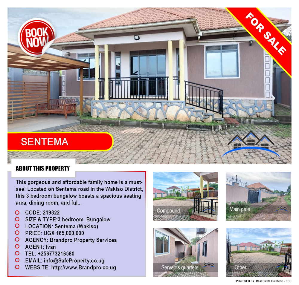 3 bedroom Bungalow  for sale in Sentema Wakiso Uganda, code: 219822