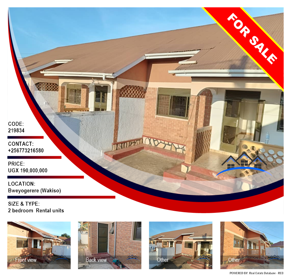 2 bedroom Rental units  for sale in Bweyogerere Wakiso Uganda, code: 219834