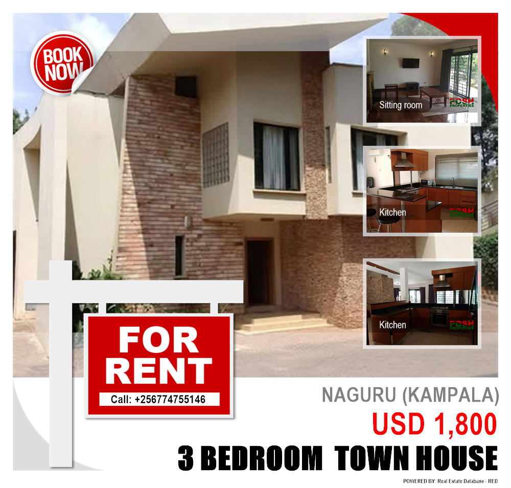 3 bedroom Town House  for rent in Naguru Kampala Uganda, code: 219958