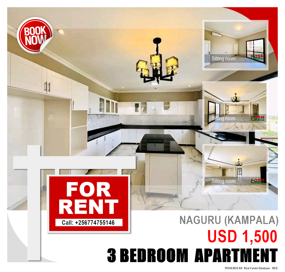 3 bedroom Apartment  for rent in Naguru Kampala Uganda, code: 219959