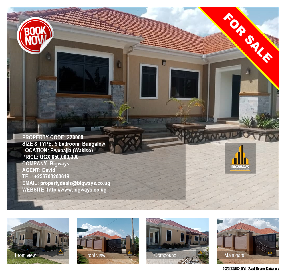 5 bedroom Bungalow  for sale in Bwebajja Wakiso Uganda, code: 220068