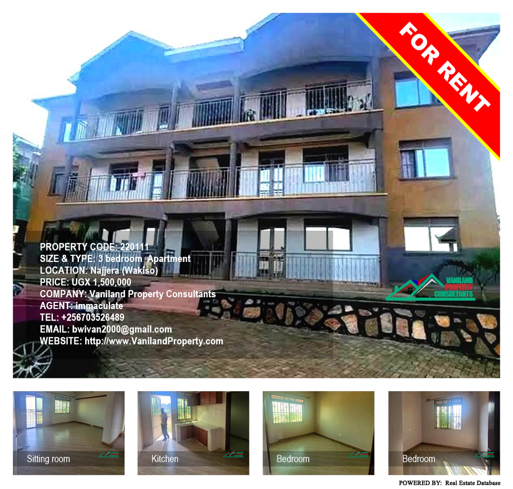 3 bedroom Apartment  for rent in Najjera Wakiso Uganda, code: 220111