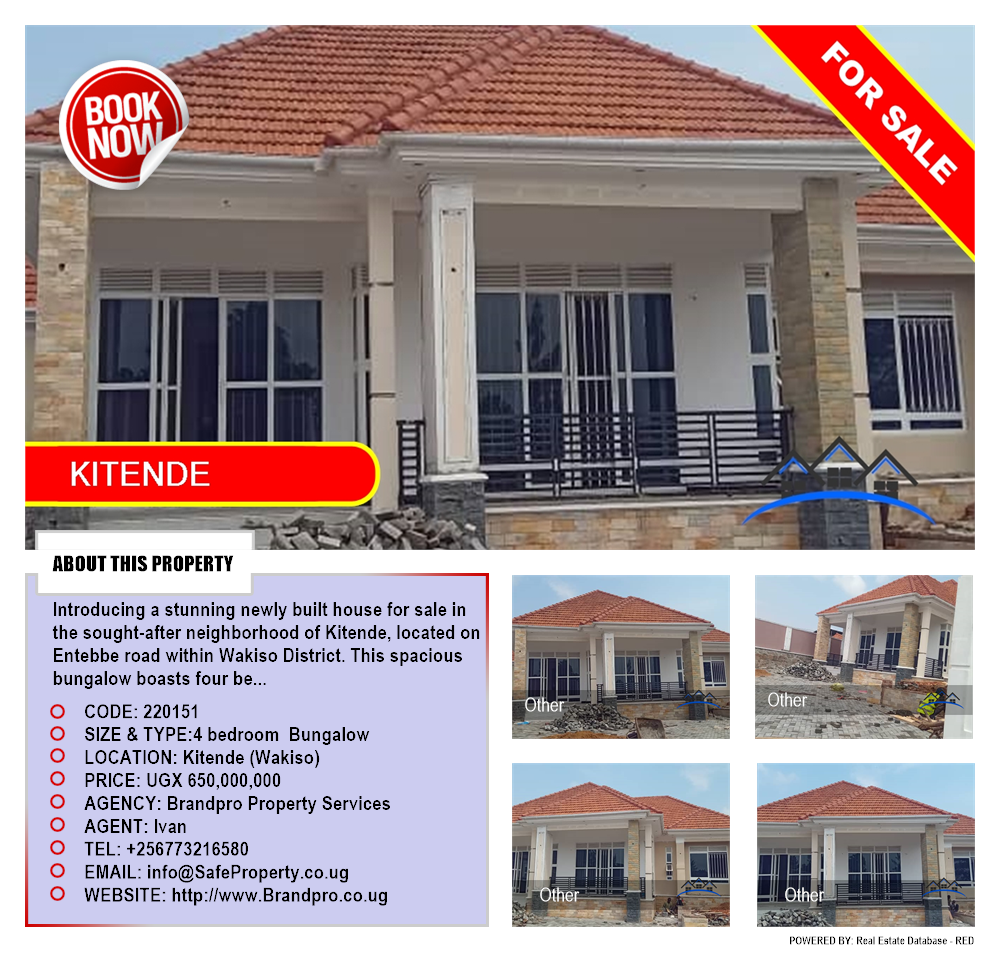 4 bedroom Bungalow  for sale in Kitende Wakiso Uganda, code: 220151