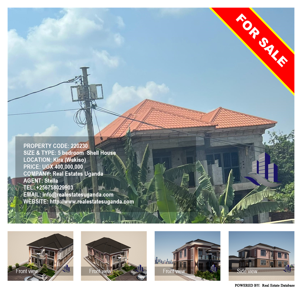 5 bedroom Shell House  for sale in Kira Wakiso Uganda, code: 220230