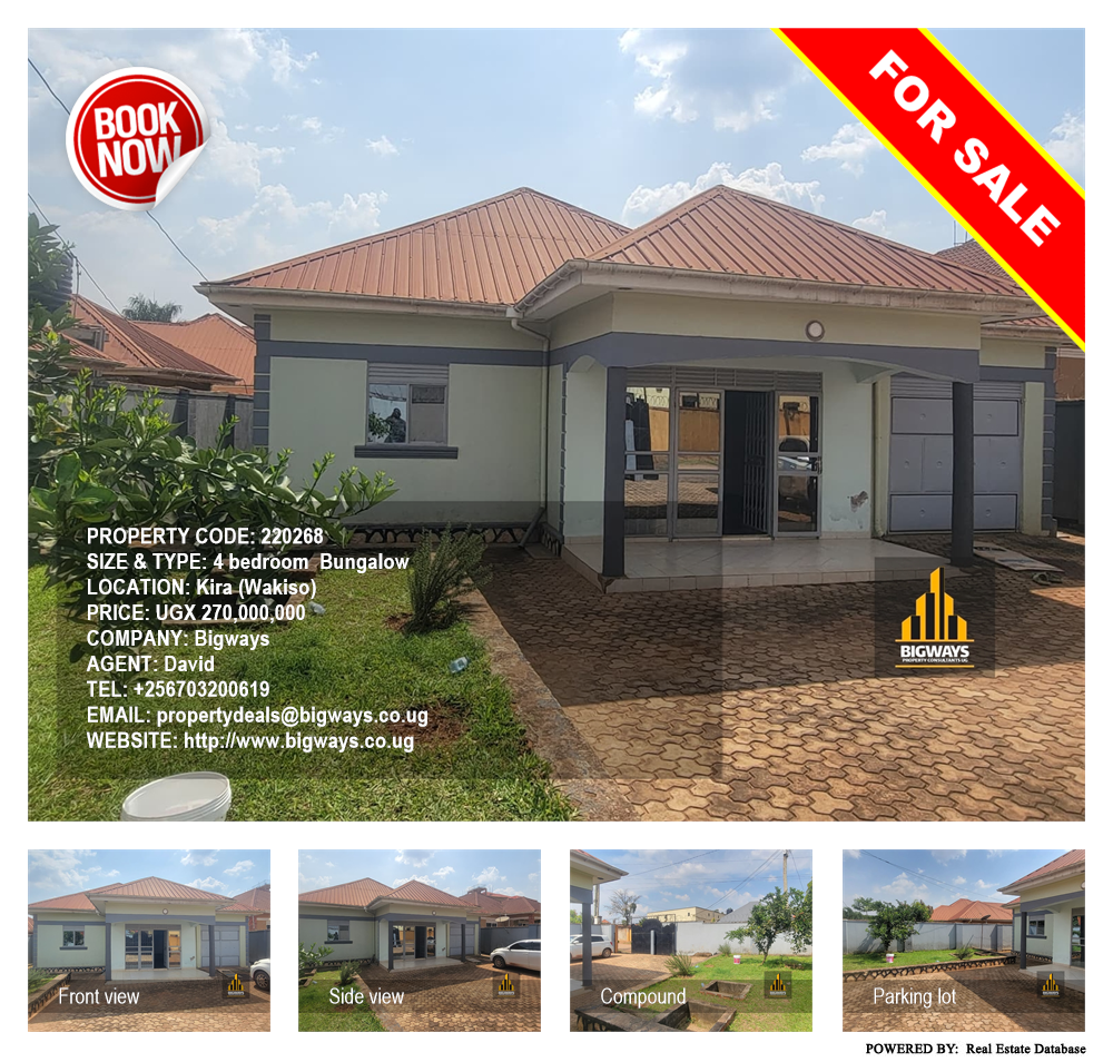 4 bedroom Bungalow  for sale in Kira Wakiso Uganda, code: 220268