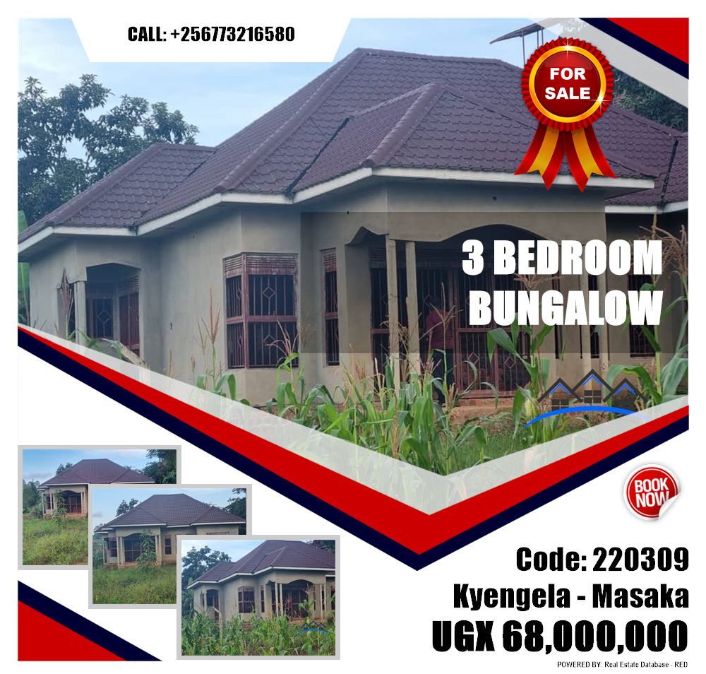 3 bedroom Bungalow  for sale in Kyengela Masaka Uganda, code: 220309