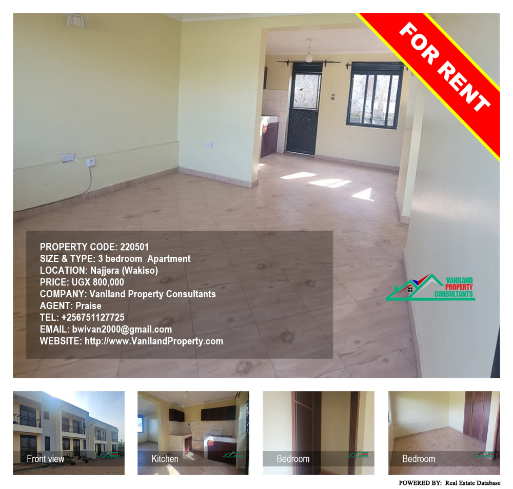 3 bedroom Apartment  for rent in Najjera Wakiso Uganda, code: 220501