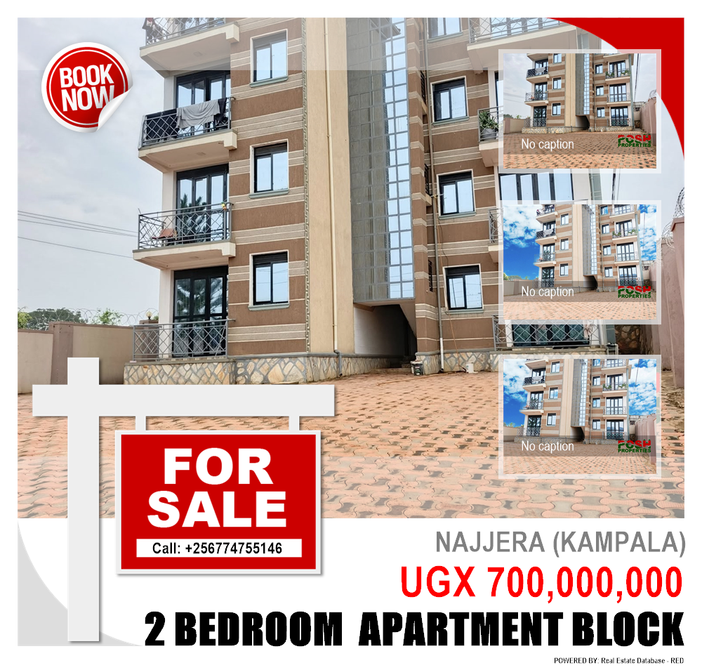 2 bedroom Apartment block  for sale in Najjera Kampala Uganda, code: 220506