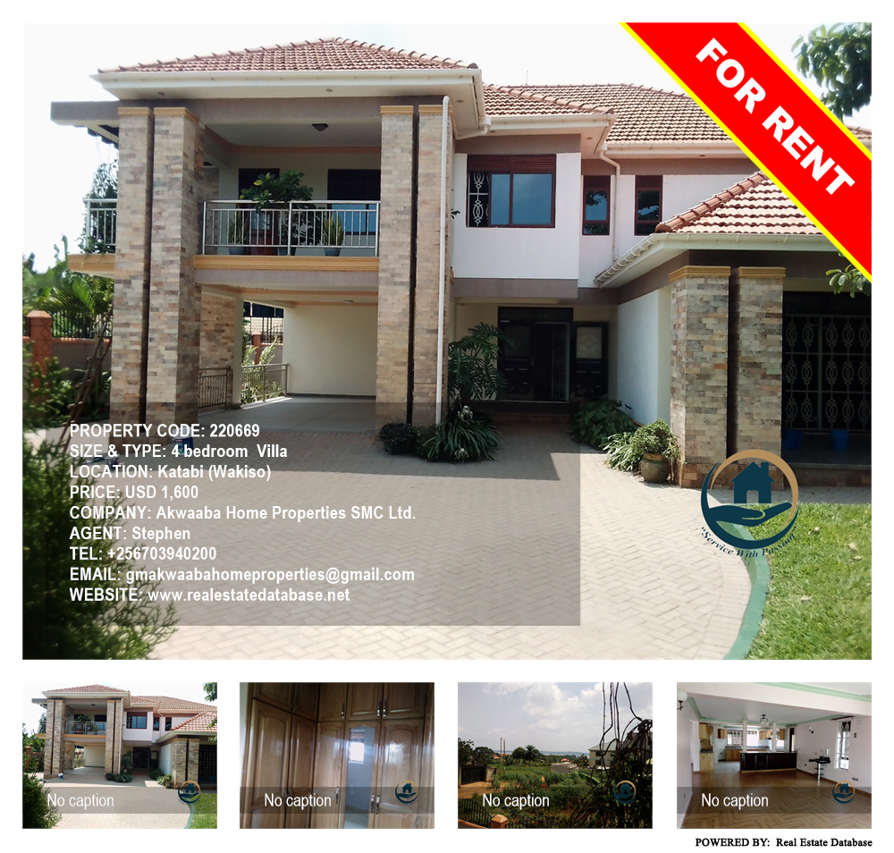 4 bedroom Villa  for rent in Katabi Wakiso Uganda, code: 220669