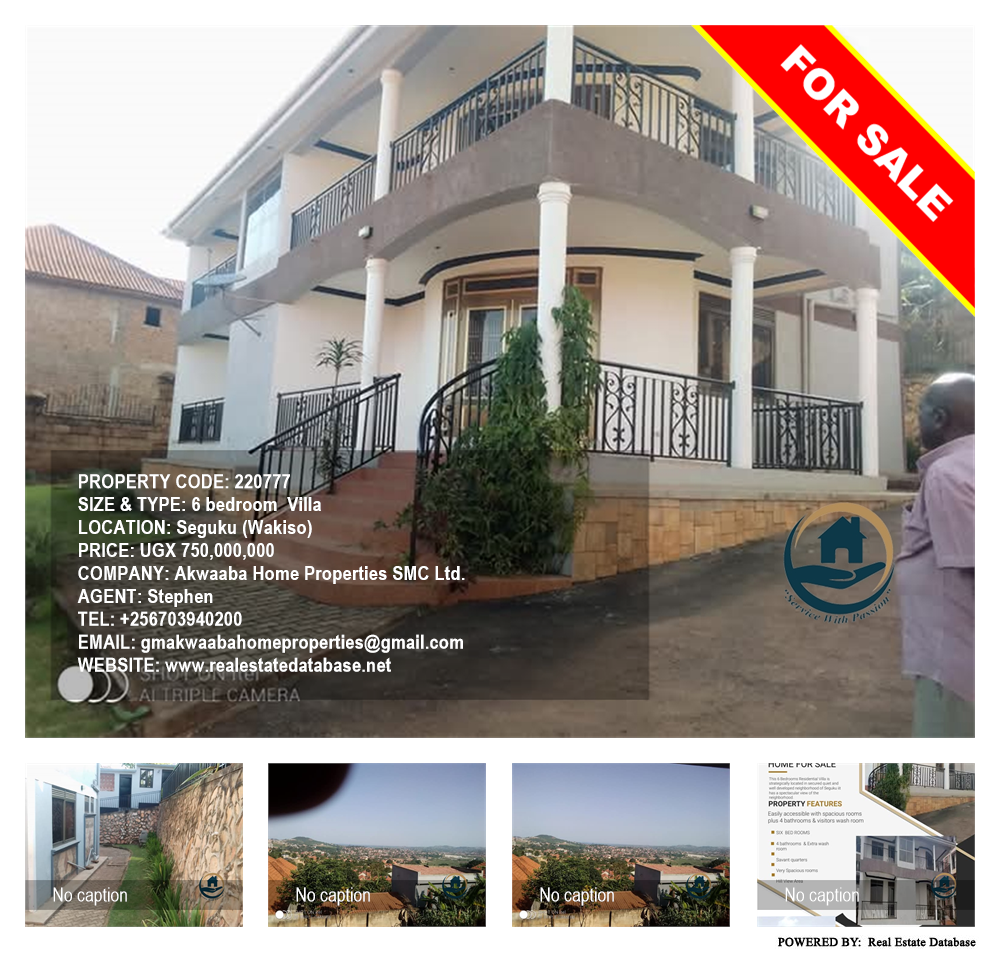 6 bedroom Villa  for sale in Segukuhill Wakiso Uganda, code: 220777