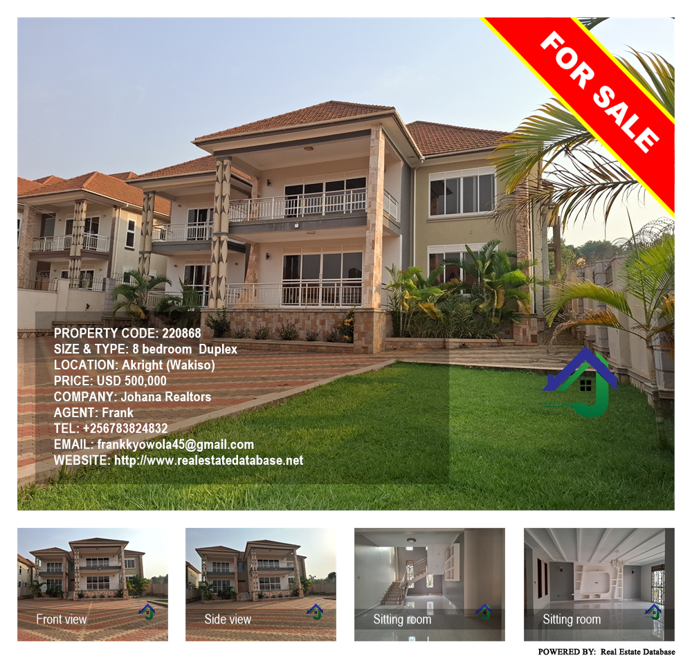 8 bedroom Duplex  for sale in Akright Wakiso Uganda, code: 220868