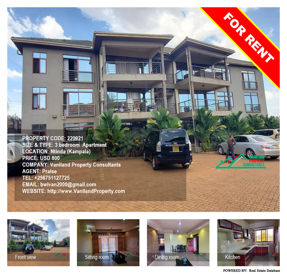 3 bedroom Apartment  for rent in Ntinda Kampala Uganda, code: 220921