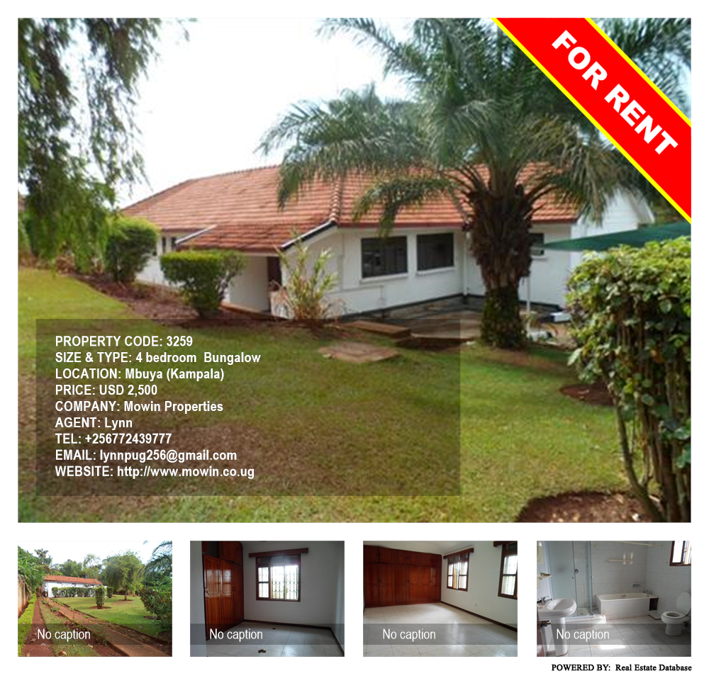 4 bedroom Bungalow  for rent in Mbuya Kampala Uganda, code: 3259