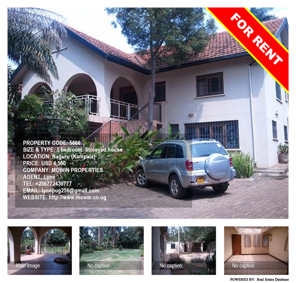 5 bedroom Storeyed house  for rent in Naguru Kampala Uganda, code: 5666