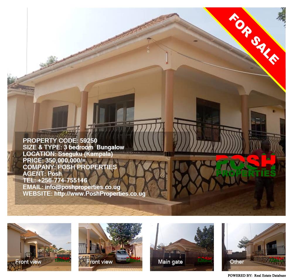 3 bedroom Bungalow  for sale in Seguku Kampala Uganda, code: 59250