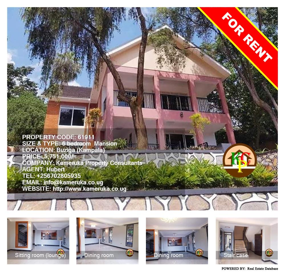 6 bedroom Mansion  for rent in Buziga Kampala Uganda, code: 61911