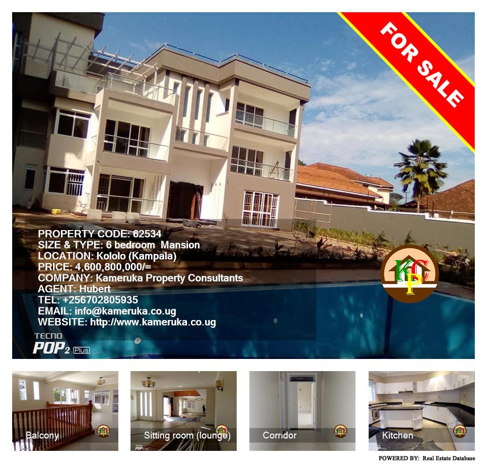 6 bedroom Mansion  for sale in Kololo Kampala Uganda, code: 62534