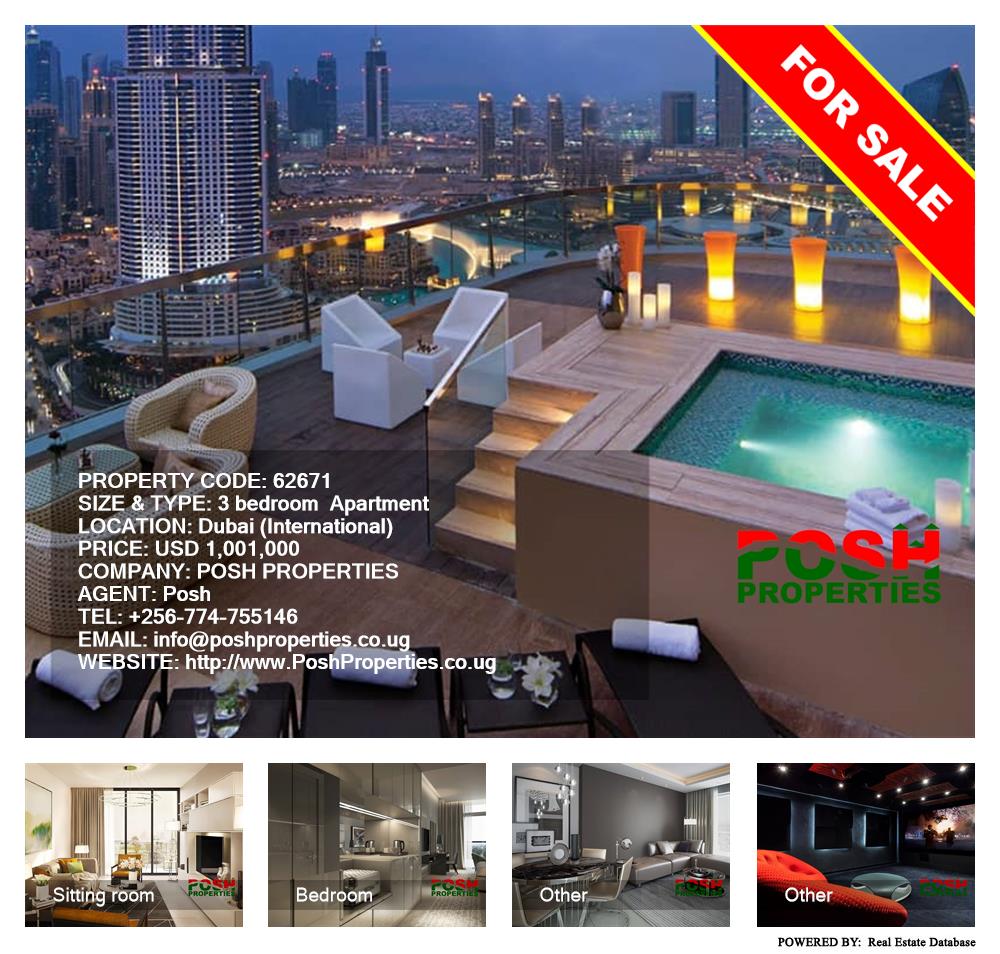 3 bedroom Apartment  for sale in Dubai International Uganda, code: 62671