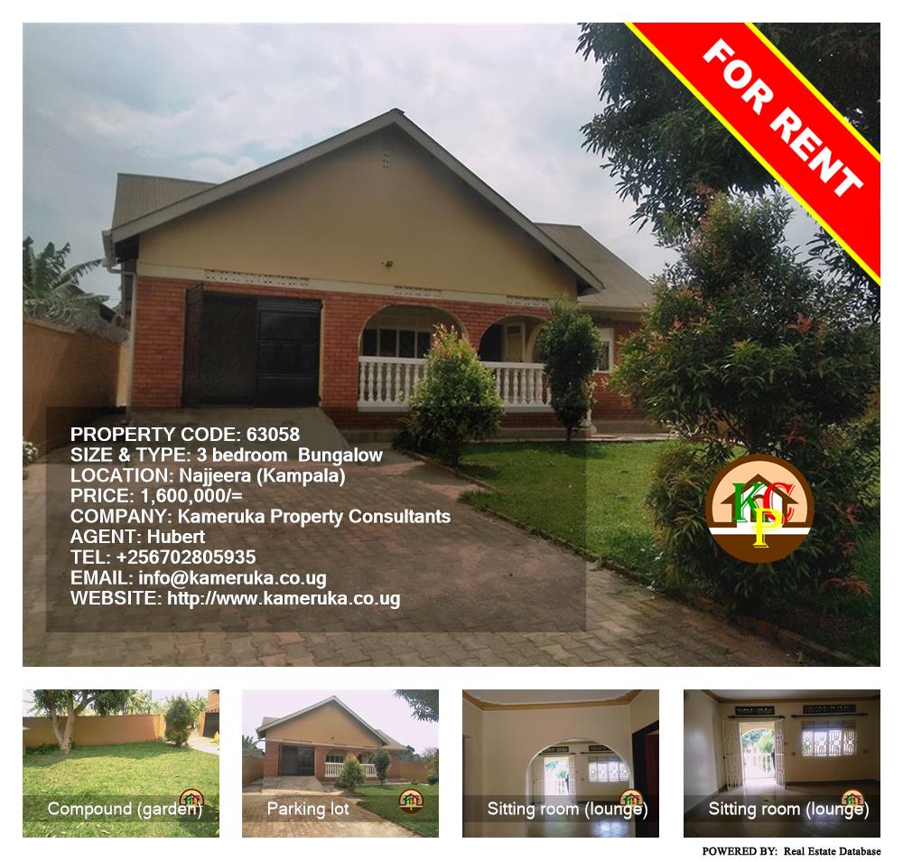 3 bedroom Bungalow  for rent in Najjera Kampala Uganda, code: 63058