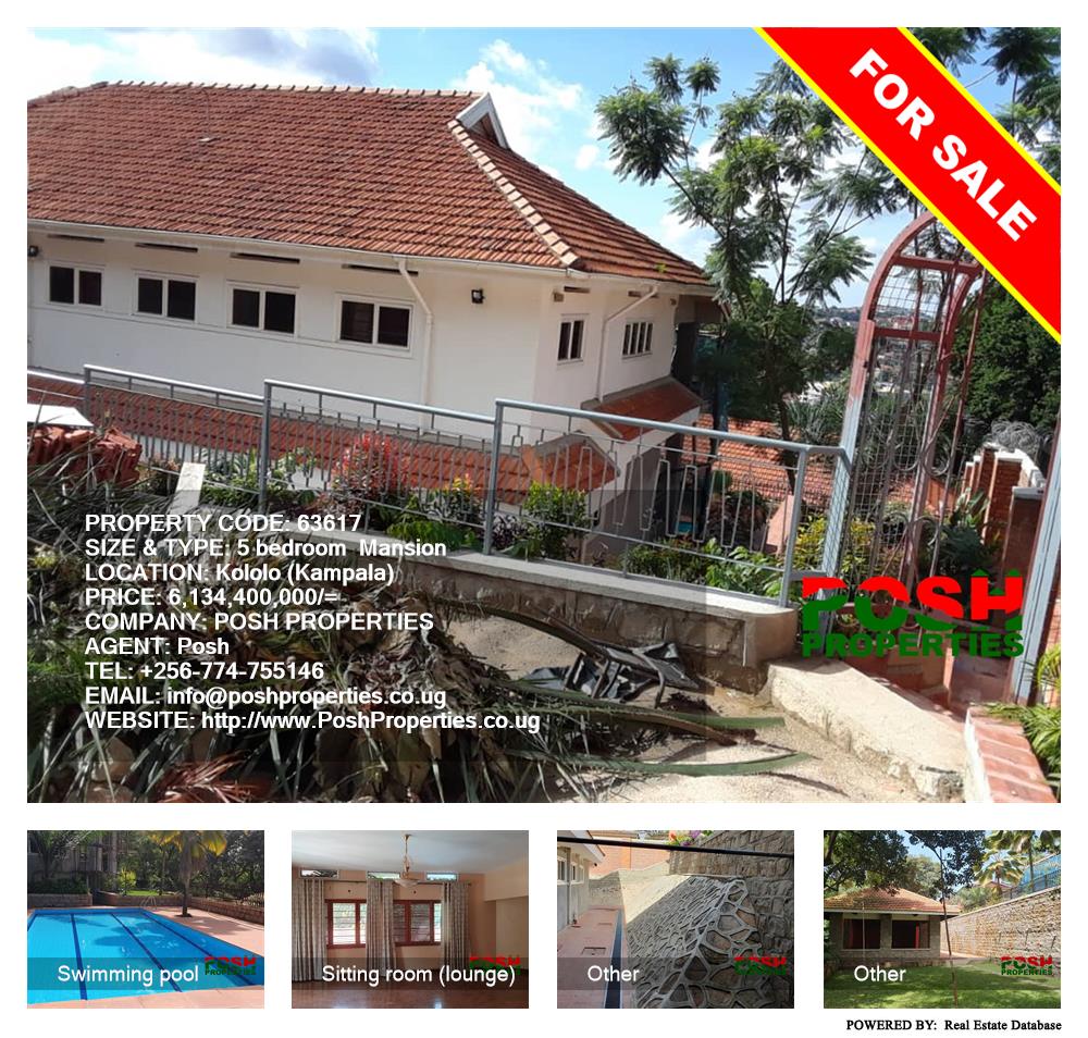 5 bedroom Mansion  for sale in Kololo Kampala Uganda, code: 63617