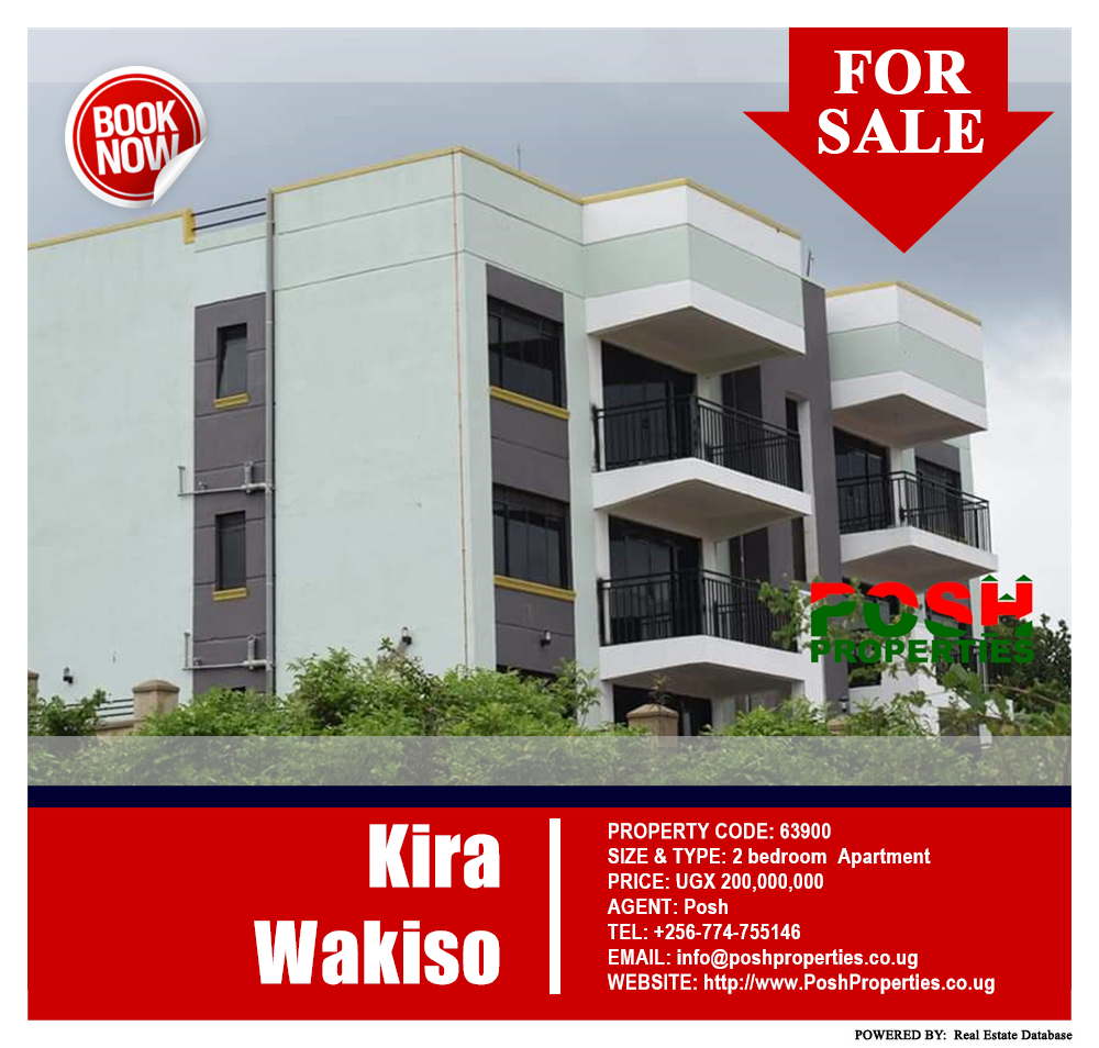 2 bedroom Apartment  for sale in Kira Wakiso Uganda, code: 63900