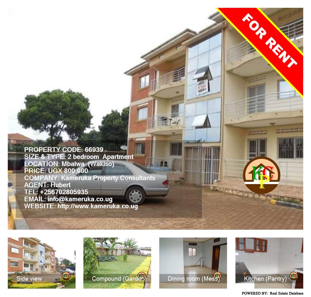 2 bedroom Apartment  for rent in Mbalwa Wakiso Uganda, code: 66939