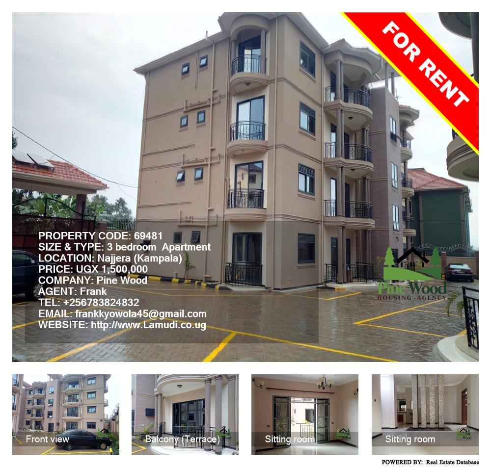 3 bedroom Apartment  for rent in Najjera Kampala Uganda, code: 69481