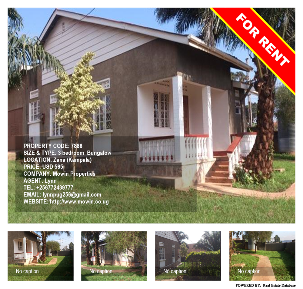 3 bedroom Bungalow  for rent in Zana Kampala Uganda, code: 7886