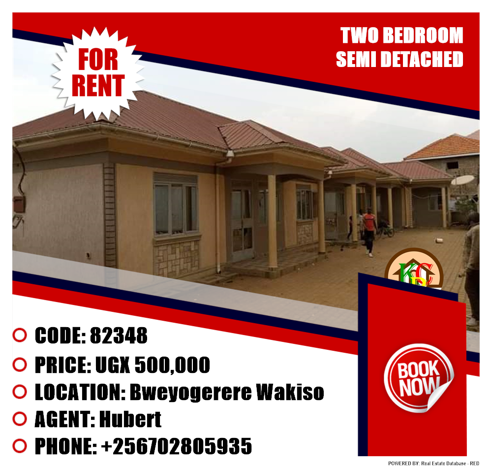 2 bedroom Semi Detached  for rent in Bweyogerere Wakiso Uganda, code: 82348