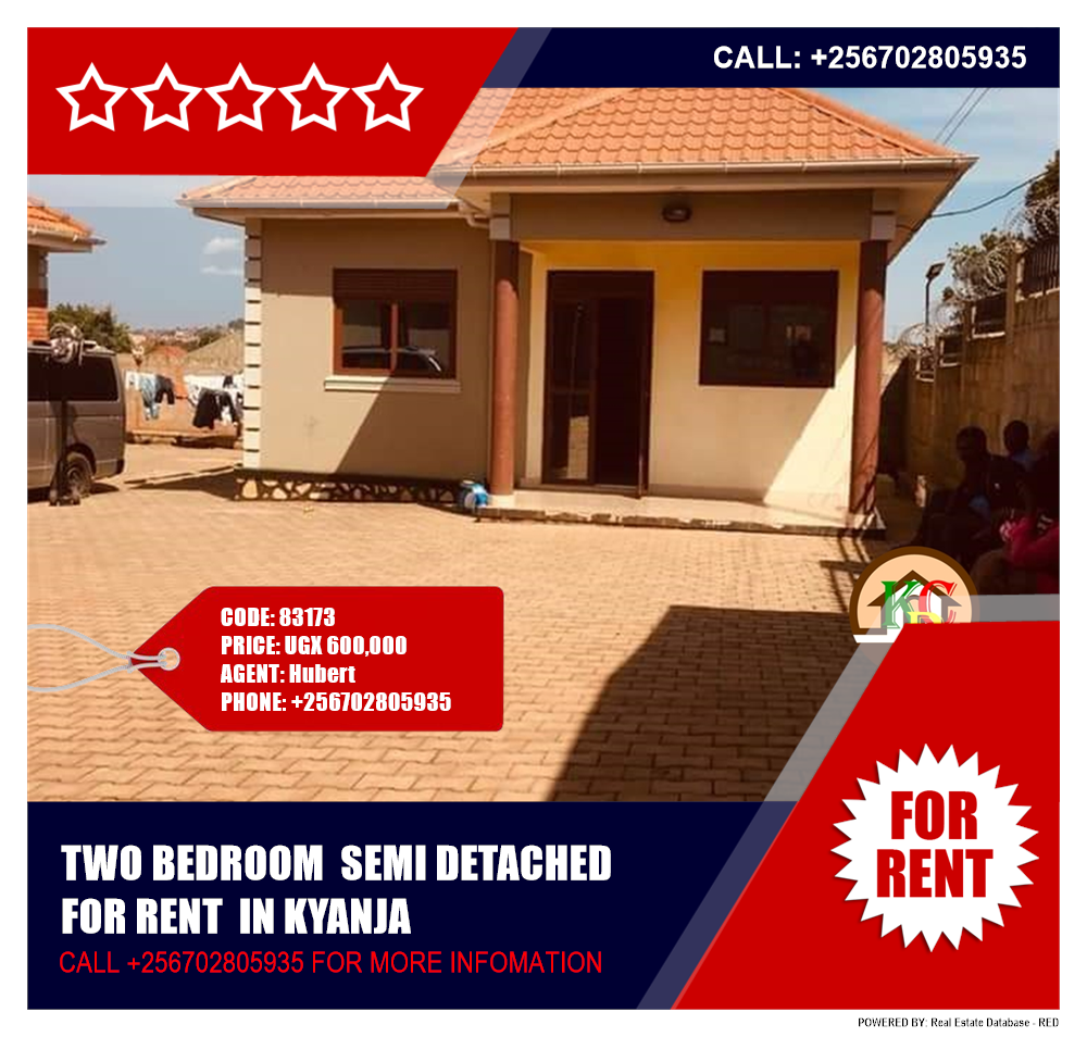 2 bedroom Semi Detached  for rent in Kyanja Kampala Uganda, code: 83173