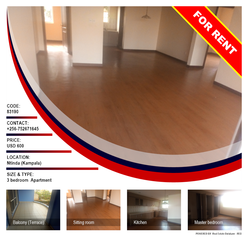 3 bedroom Apartment  for rent in Ntinda Kampala Uganda, code: 83190