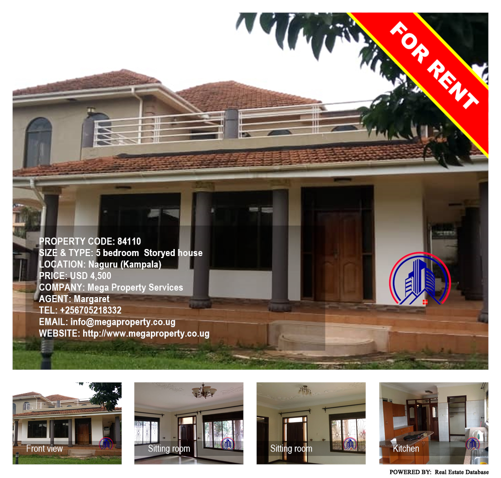 5 bedroom Storeyed house  for rent in Naguru Kampala Uganda, code: 84110