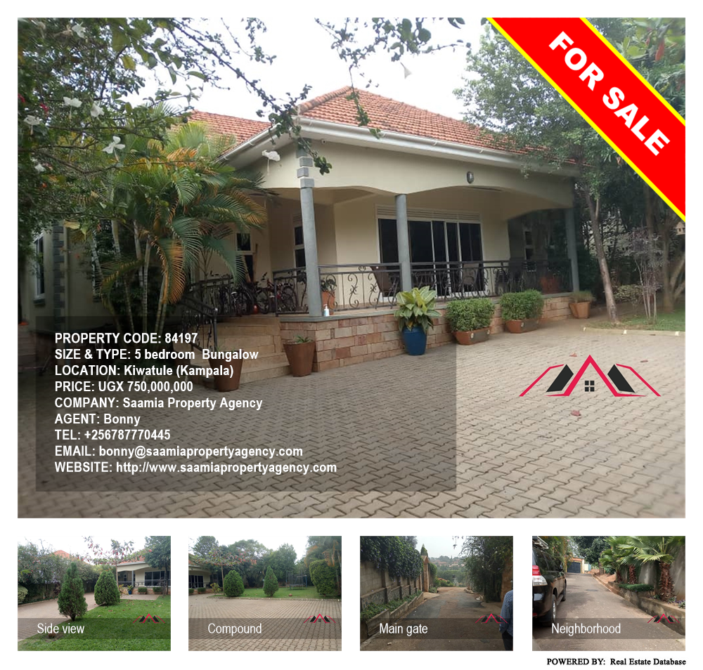 5 bedroom Bungalow  for sale in Kiwaatule Kampala Uganda, code: 84197